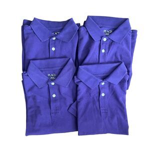 The Children's Place Boys Medium Husky 7/8 Polo Shirt Short Sleeve Purple x4